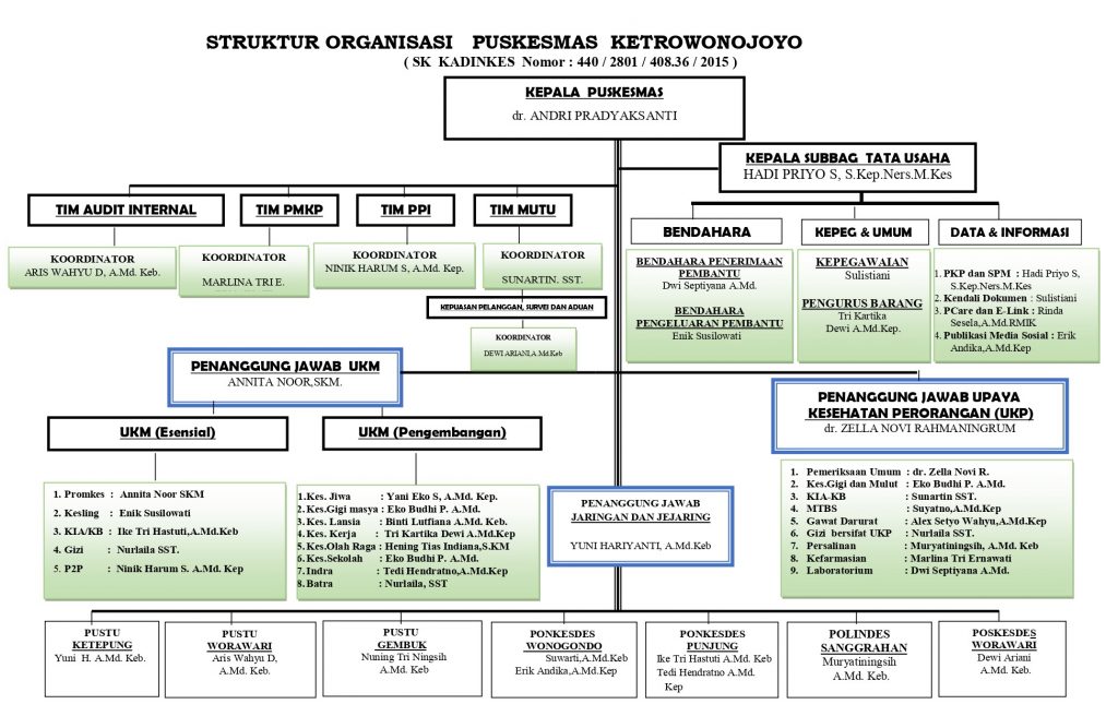 Struktur Organisasi Puskesmas Ketrowonojoyo